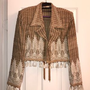 Elegant 3 Piece Straw Suit